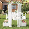 Lucktree Garden Arbor with Planter, Wooden Planter Arch with Trellis, Outdoor Arch for Climbing Plants