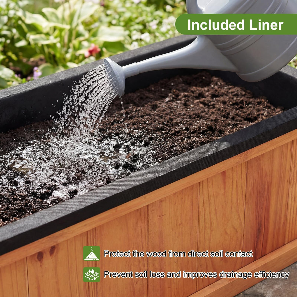 Lucktree Outdoor Raised Garden Bed Set of 1/2 (40” x 13” x 12”)