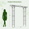 Lucktree Metal Garden Arbor with Trellis