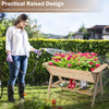 Lucktree Plant Raised Bed 2 Tiers Garden Bed, Outdoor Fir Wood Plant Container with Storage Shelf