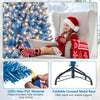 Lucktree Blue Hinged Xmas Tree with Frosted PVC Branch Tips & Warm White LED Lights