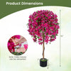 Lucktree 2 Pack Artificial Azalea Trees with Vivid Blooming Flowers for Indoor Outdoor Decor