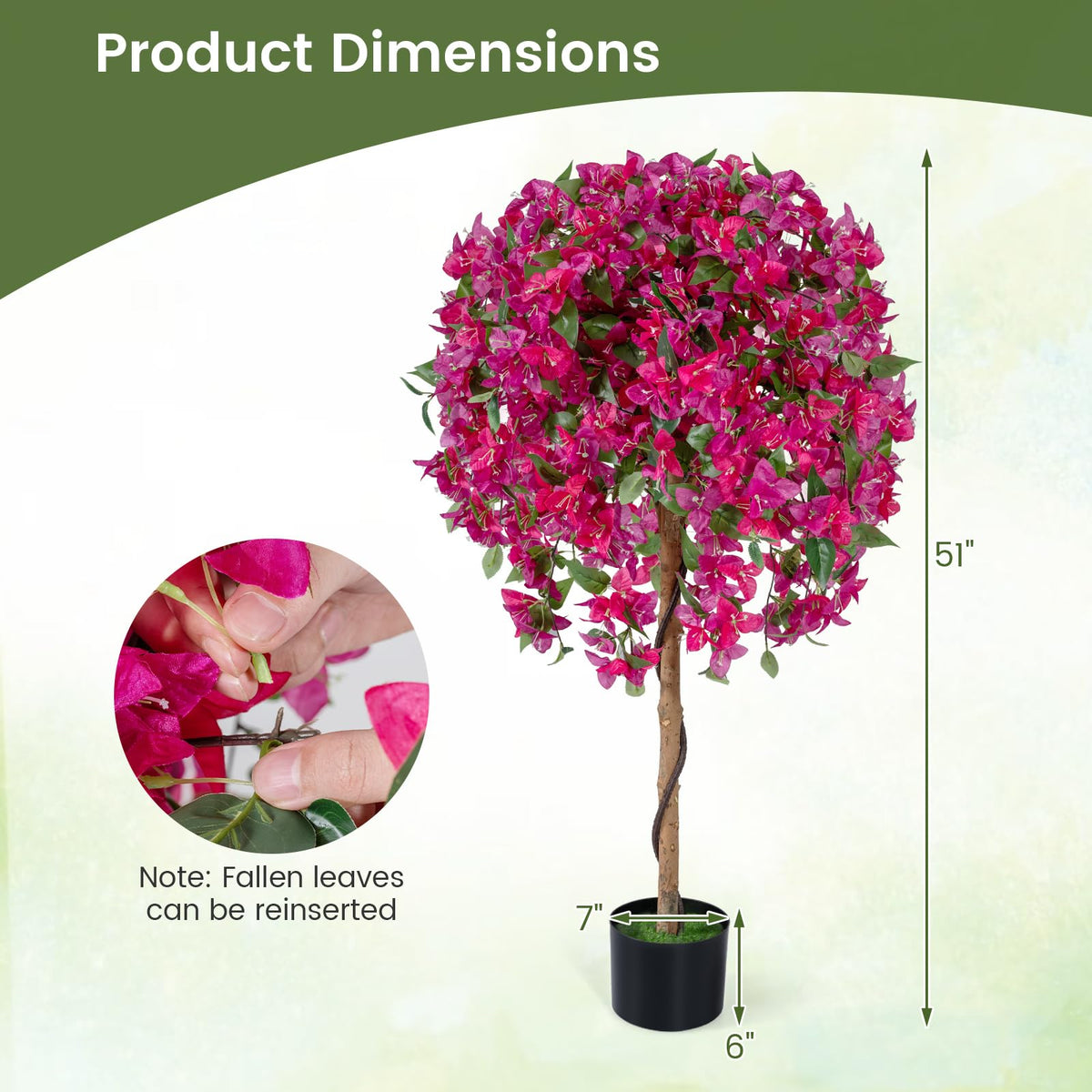 Lucktree 2 Pack Artificial Azalea Trees with Vivid Blooming Flowers for Indoor Outdoor Decor