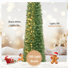 5ft/6ft/7ft/8ft/9ft/ Pre-Lit Pencil Christmas Tree, Slim Artificial Xmas Tree