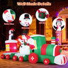 Lucktree 11.5 Ft Christmas Inflatable Train with Santa Snowman Penguin