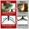Lucktree 7.5ft Pre-Lit Artificial Christmas Tree, Hinged Xmas Tree with 1096 PVC & Pine Needles
