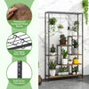 Lucktree 71" Tall Plant Stand Indoor, 6-Tier Metal Plant Shelf with 10 Hanging Hooks