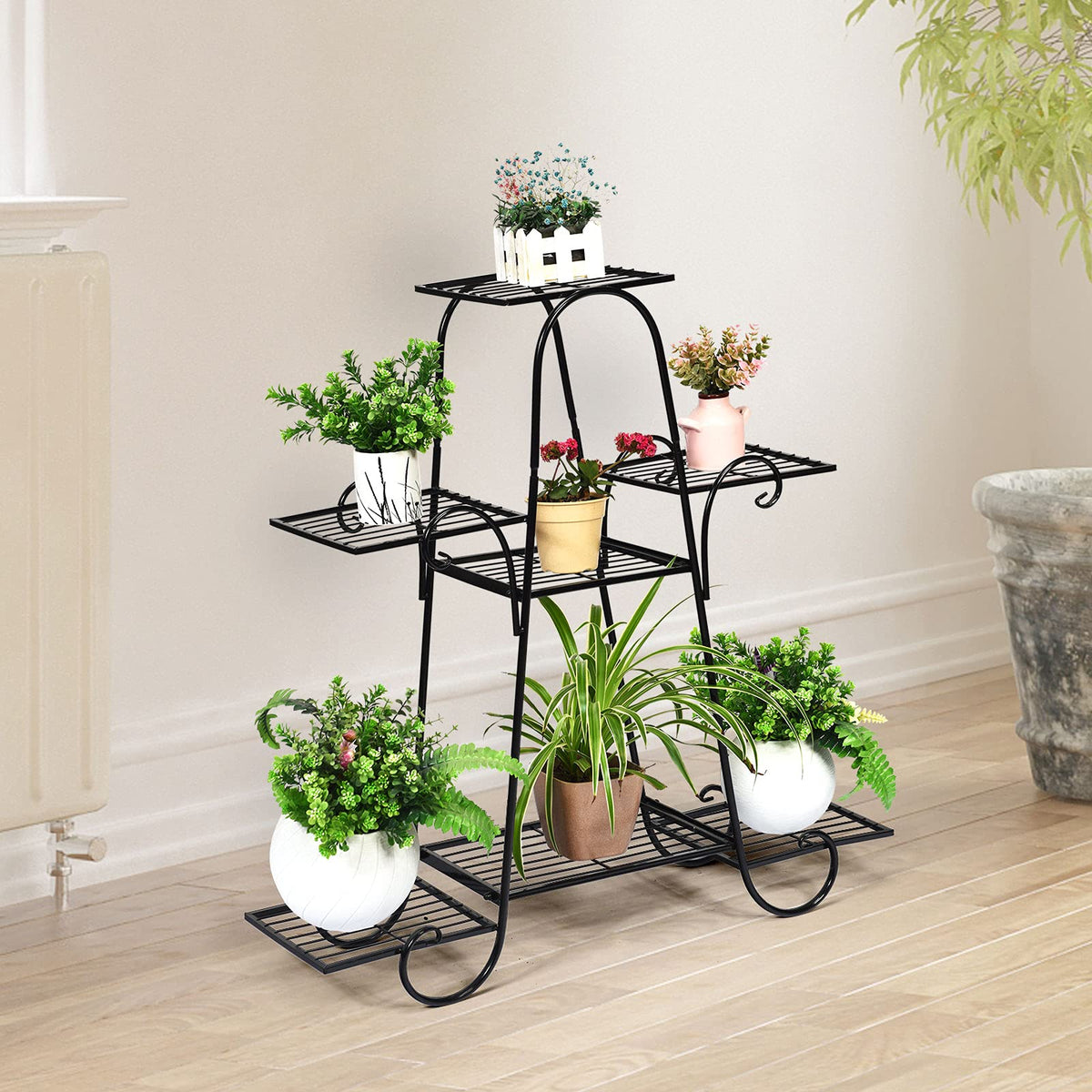 Lucktree 7 Tiers Metal Plant Stand Flower Pots Holder