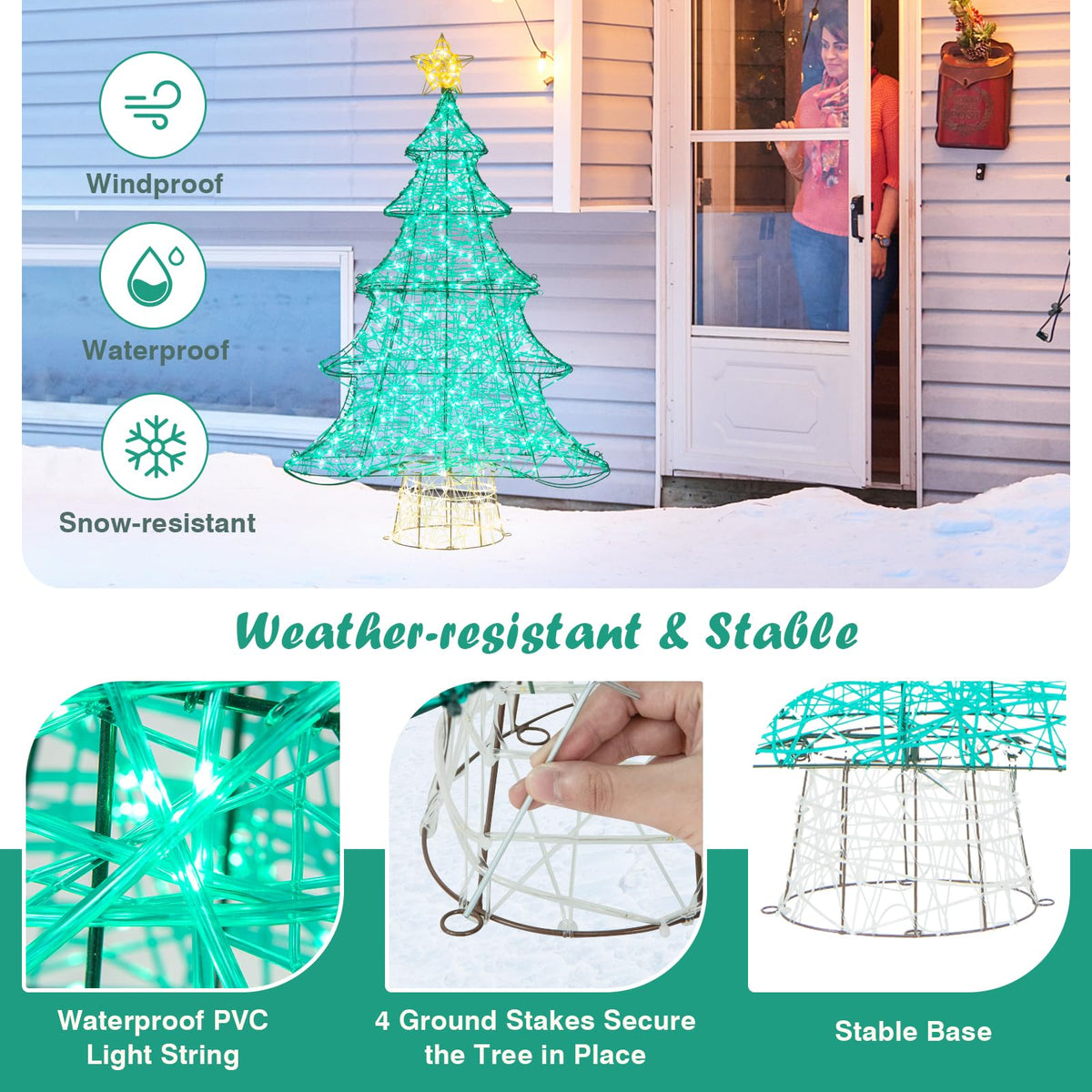 Lucktree 4 FT Lighted Artificial Christmas Tree