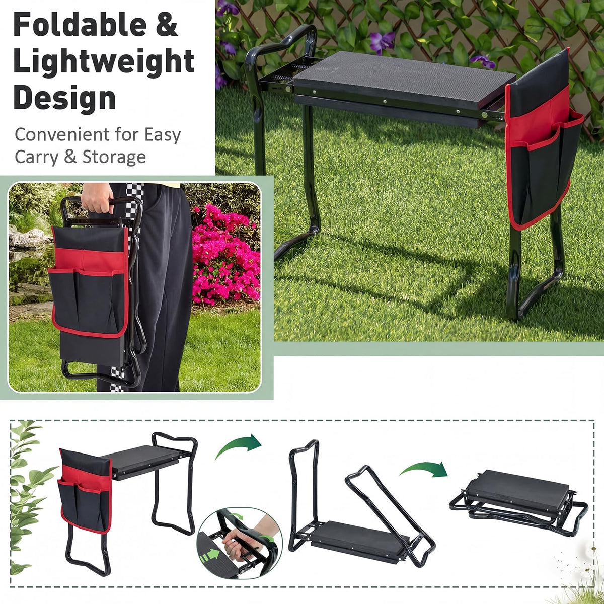 Lucktree Garden Kneeler & Seat Folding Gardening Stool