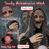 Lucktree 6 FT Halloween Animatronics Standing Witch, Talking Animated Wicked Witch with Light Up Eyes & Magical Ball