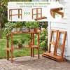 Lucktree 2-Tier Solid Wood Foldable Plant Shelf