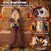 Lucktree 4.4 FT Animated Halloween Sitting Scary Scarecrow Decoration