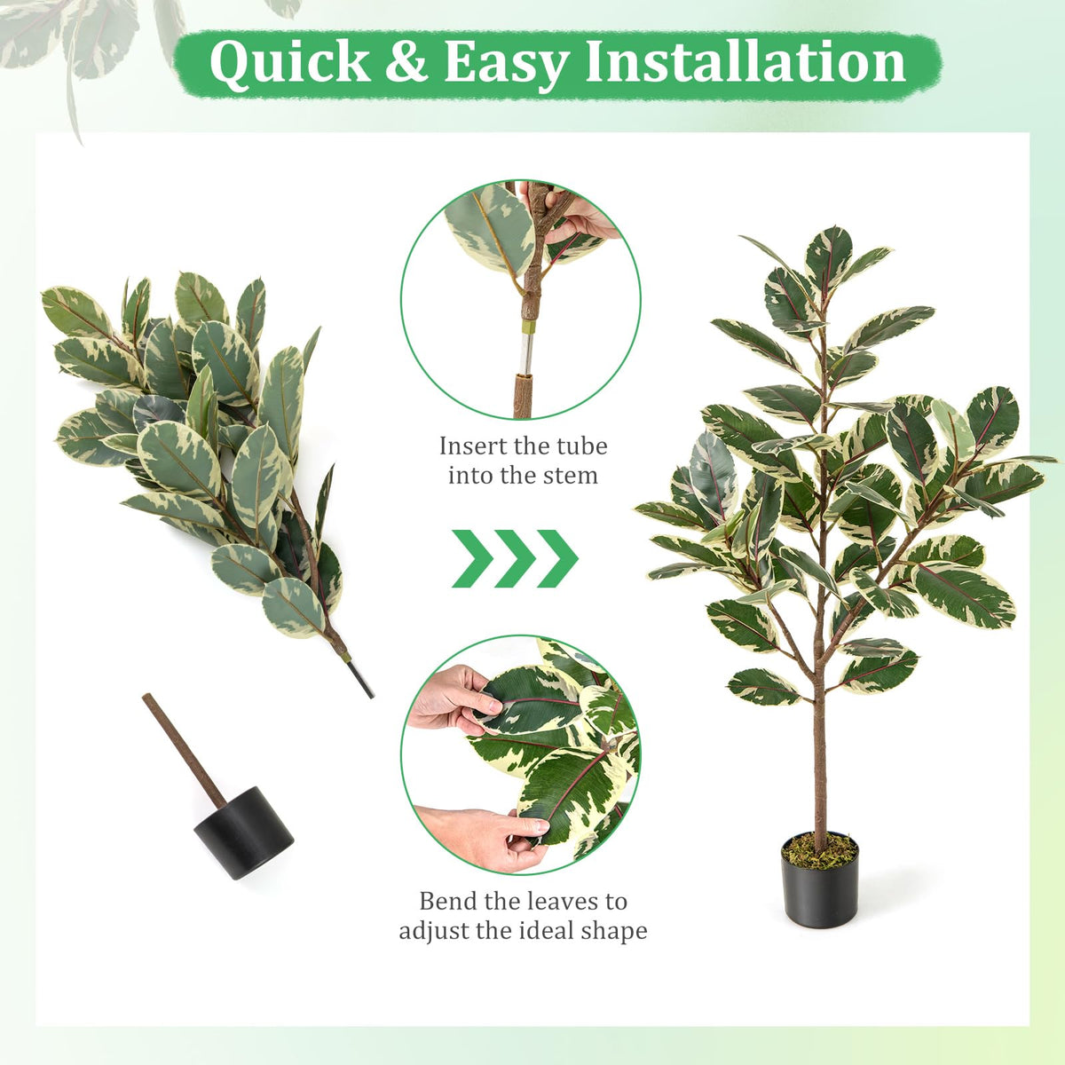 Lucktree 4.3 FT Tall Artificial Bird of Paradise Plant (2 Pack)