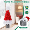 Lucktree 4 FT Pre-Lit Christmas Tree for Entrances, Artificial Potted Santa Hat Xmas Tree with 300 Branch Tips