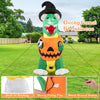 Lucktree 6 FT Inflatable Pumpkin Dinosaur, Blow up Yard Decoration with Built-in LED Lights & Witch Hat