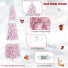 Lucktree 7ft Pre-Lit Pencil Christmas Tree, Snow Flocked Artificial Slim Tree with 800 Branch Tips - LucktreeUS