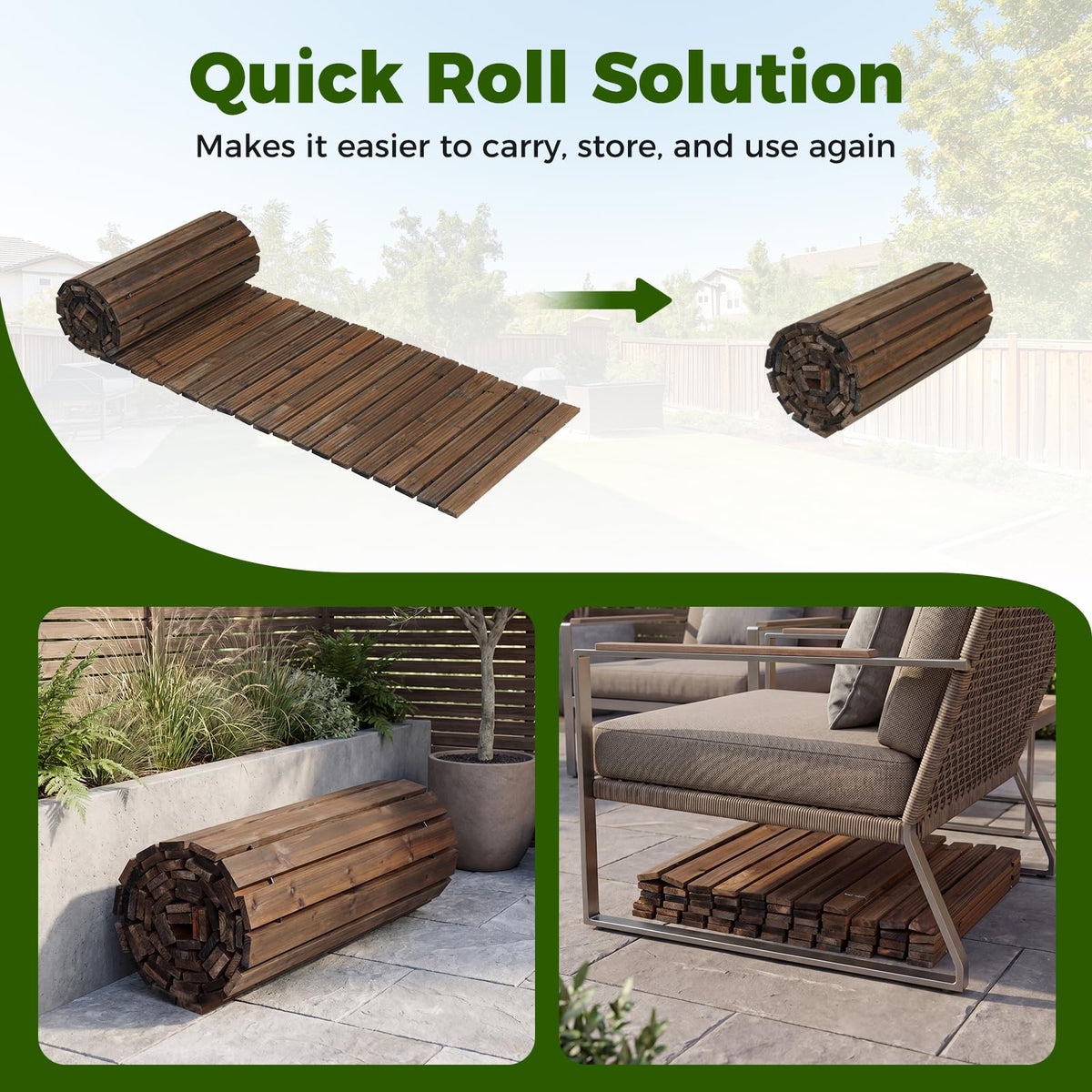 Lucktree 12 FT Wooden Garden Pathway (1/2)