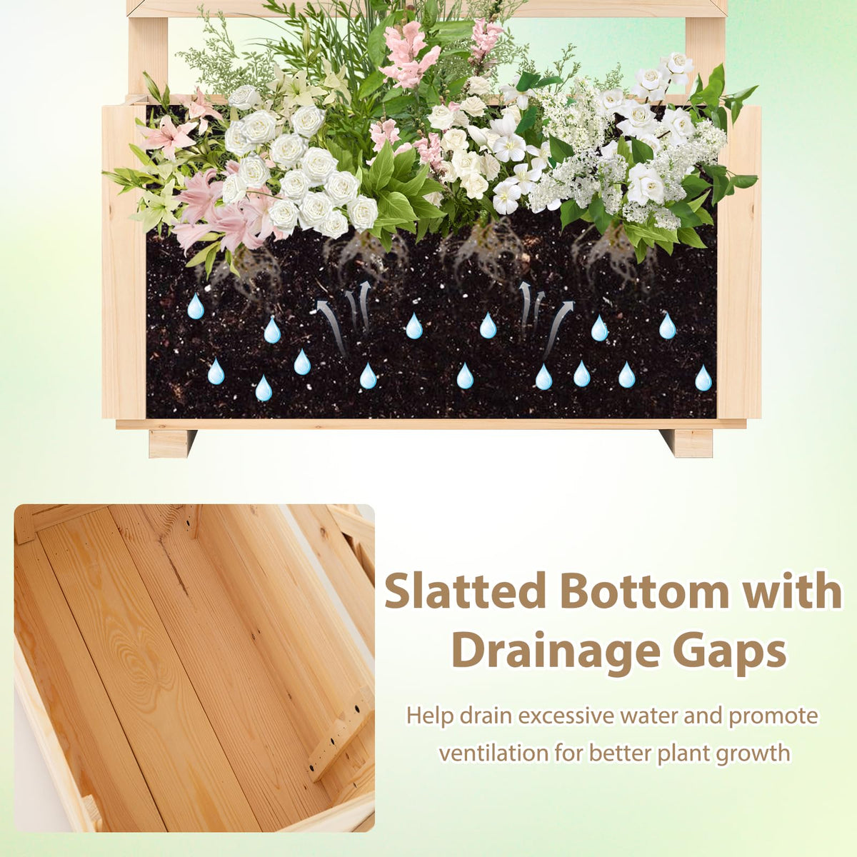 Lucktree Raised Garden Bed with Trellis (1/2)