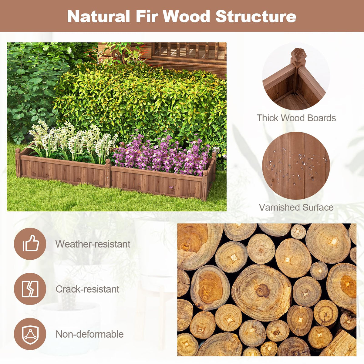 Lucktree Wood Raised Garden Bed