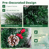 Lucktree Pre-Lit Fiber Optic Christmas Tree, Artificial Snowy Xmas Tree with Warm White LED Lights