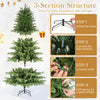 Lucktree Pre-Lit Artificial Christmas Tree with PVC & Soft TPE Branch Tips & Foldable Metal Stand