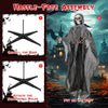 Lucktree 6.4 FT Halloween Animatronic Standing Grim Reaper, Halloween Decoration with Chain