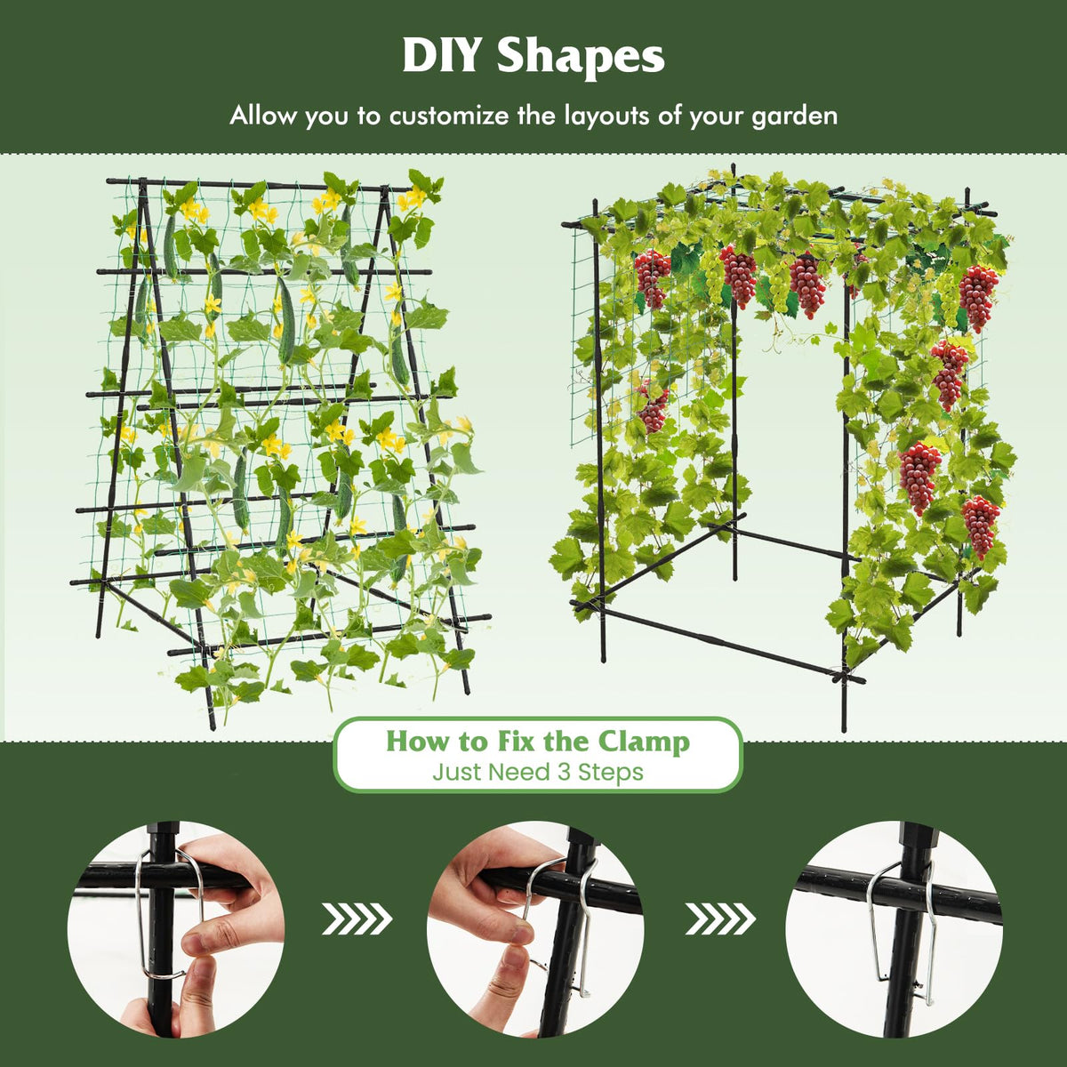 Lucktree Cucumber Trellis, Trellis for Climbing Plants Outdoor