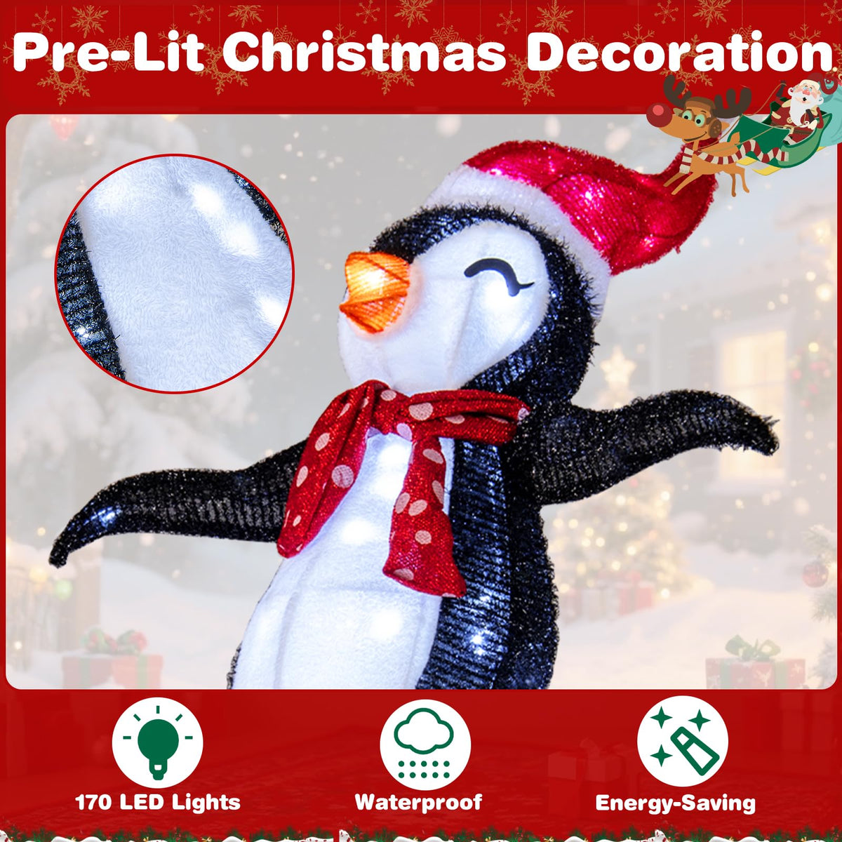 Lucktree Lighted Christmas Decoration Penguins