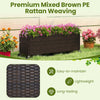 Lucktree 38”x12”x14" Wicker Raised Garden Bed with Wheels