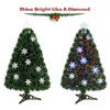 Artificial Pre-Lit Christmas Tree Fiber Optic Tree with Metal Stand, Xmas Tree for Holiday Decor - LucktreeUS