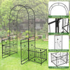 Lucktree Garden Arch with Planter - 87 inch Metal Garden Arbor with Gate