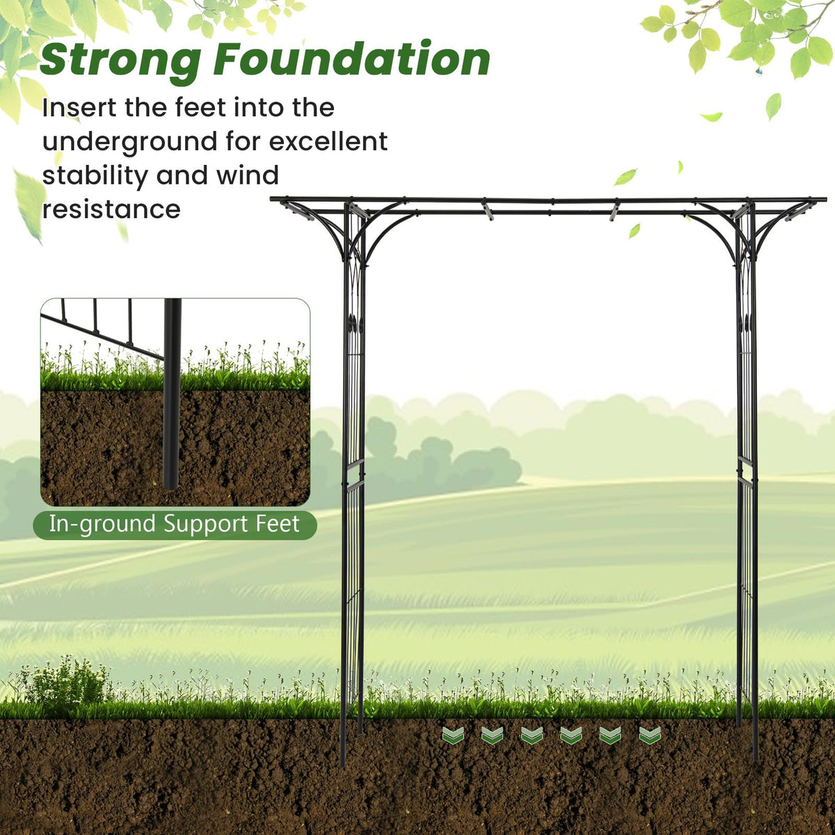Lucktree Garden Arch Trellis - 81''H x 81''W Metal Garden Arbor