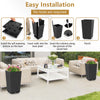 Lucktree Outdoor Wicker Flower Pot Set of 2, 22.5” Tall Planters with Drainage Hole, Self-Watering Tray