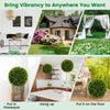 Lucktree 2 PCS 22 Inch Artificial Cedar Topiary Ball, Round Faux Cypress Balls Outdoor, Fake Plant Sphere