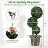 Lucktree 2.5 FT Artificial Boxwood Topiary Tree Evergreen Faux Potted Plants (1/2 Pack)