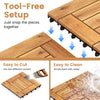 Lucktree 12" x 12" Acacia Wood Interlocking Patio Flooring Tiles with Drainage Base