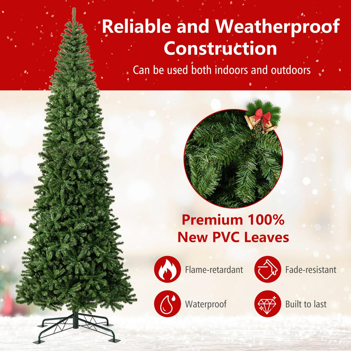 Lucktree 12 FT Pre-Lit Artificial Christmas Tree with Quick Power Connector