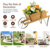 Lucktree Wooden Wagon Planter, Small Wheelbarrow Wagon Flower, Indoor & Outdoor Raised Bed