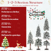 Lucktree 3' 4' 5' Pre-Lit Snow Flocked Christmas Tree Set of 3 with 300 Multicolored LED Lights