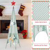 Lucktree Set of 3 Tower Shaped Christmas Trees (3ft/3.5ft/4ft), Artificial Xmas Metal Trees with Removable Star Toppers & Reindeer