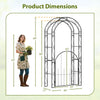 Lucktree 84'' Garden Arbor with Gate for Backyard Lawn