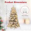 Lucktree Pre-Lit Snow Flocked Christmas Tree with Mixed Branch Tips & LED Lights