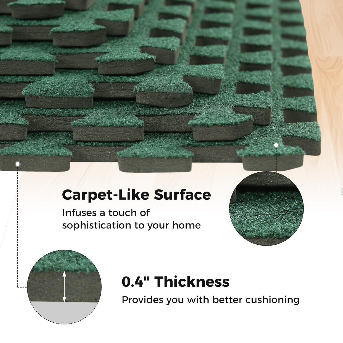 Lucktree 25 Pack-100 Sq.Ft. Foam Floor Tiles for Living Room