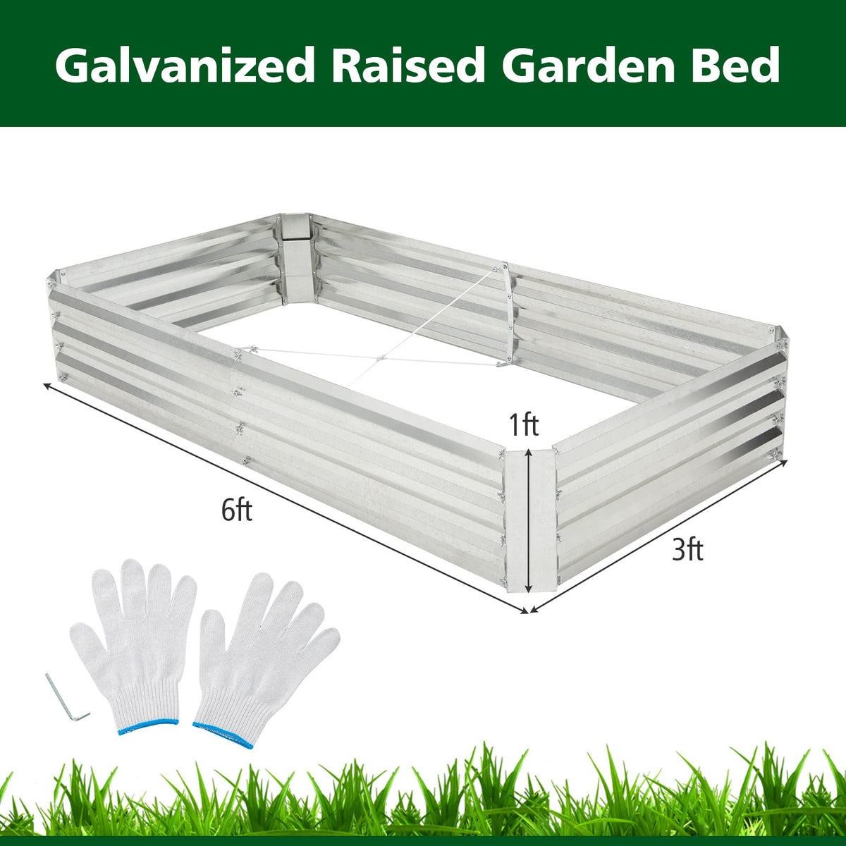 Lucktree Galvanized Raised Garden Bed