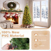 5/6/7 FT Pre-lit Pencil Christmas Tree, Artificial Slim Xmas Tree