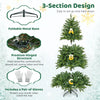 Lucktree Pre-Lit Artificial Christmas Tree, Hinged Xmas Tree with Warm-White & Multi-Color LED Lights