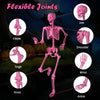 Lucktree 5.5 FT Halloween Pink Skeleton Life-Size Poseable Skeleton with Movable Joints