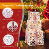 Lighted Gift Boxes Christmas Decoration, Set of 3 White Present Ornament Boxes with 60 LED Lights - LucktreeUS
