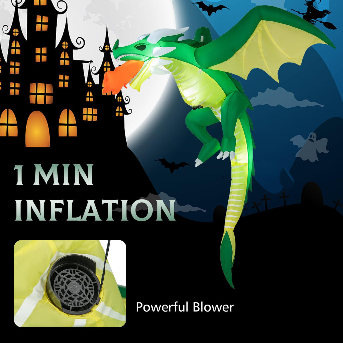 Lucktree 5.2 FT Hanging Halloween Inflatable Decoration